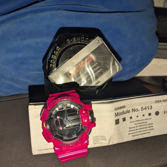##ULTRA-RARE/MINT## Casio G-SHOCK G’MIX GBA-400 Unisex Pink Black Digital Watch - Picture 13 of 14